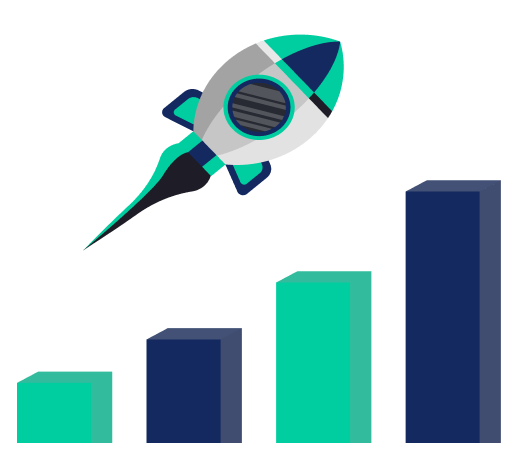 Startup growth objects illustration